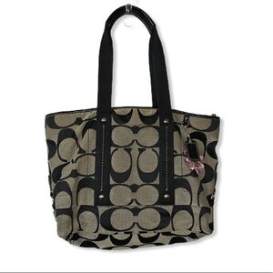 Coach Kyra Daisy Signature Black Tote
